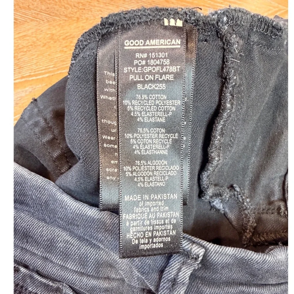 Good American Pull On Flare Jeans‎ Washed Black Size Small